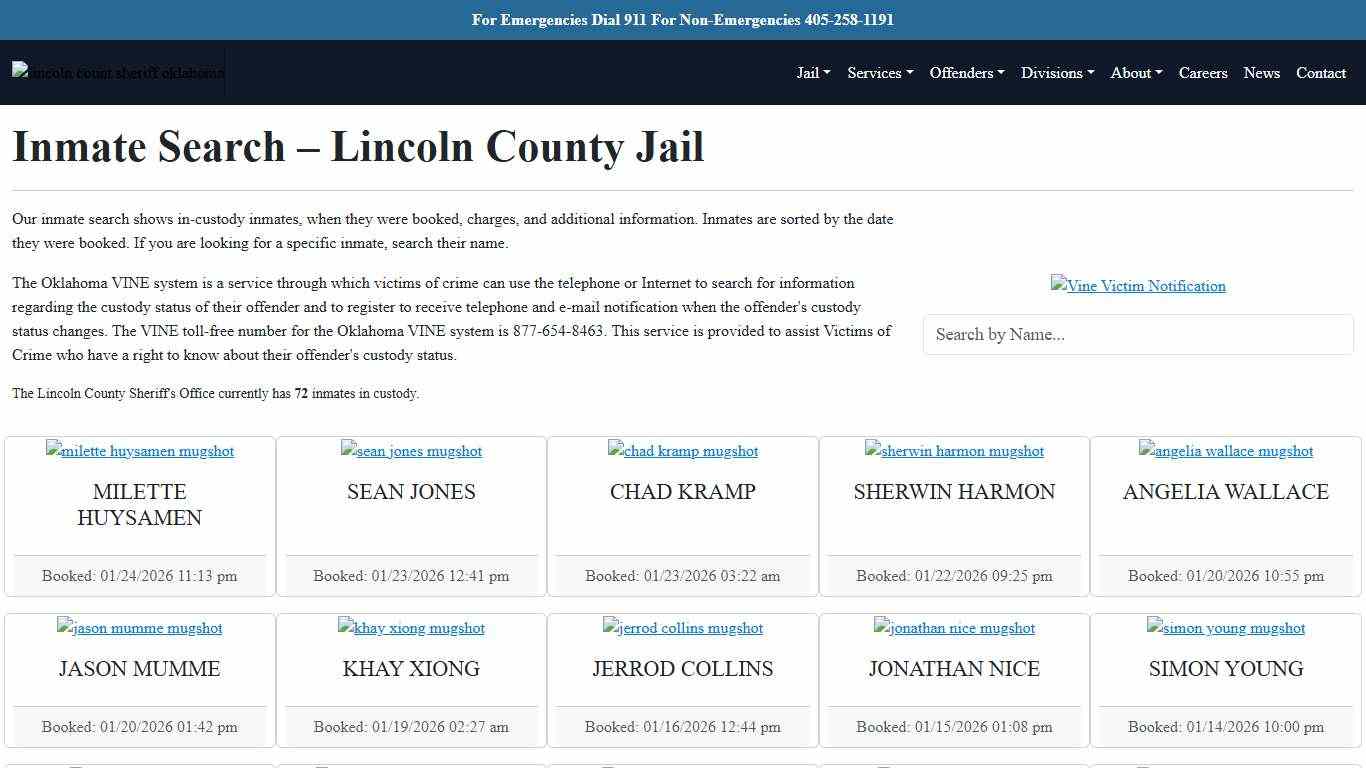 Inmate Search Lincoln County Sheriff's Office